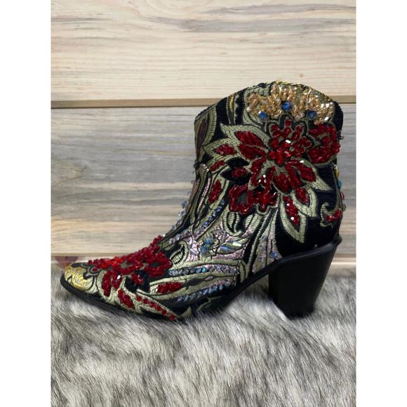 NEW HELEN'S HEART ankle length bling boots in black - Picture 1 of 5